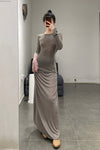 SWAYING/KNIT tie-dyed thin wool long-sleeved top SW24SS1T60 green